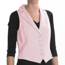 Louben Cotton-Linen Vest - Notched Lapel (For Women) in Pink - Closeouts