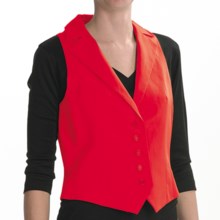 Louben Cotton-Linen Vest - Notched Lapel (For Women) in Scarlet - Closeouts