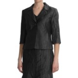 Louben Crinkle Linen Blazer - 3/4 Sleeve (For Women)