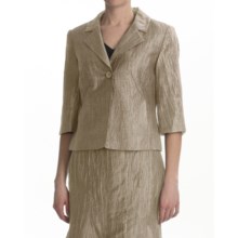 Louben Crinkle Linen Blazer - 3/4 Sleeve (For Women) in Hay - Closeouts