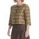 Louben Crinkle Linen Crop Jacket - 3/4 Sleeve (For Women)