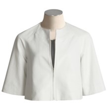 Louben Crop Jacket - Metallic, 3/4 Sleeve (For Women) in White Light/Silver - Closeouts