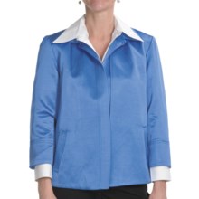 Louben Lustrous Jacket - Open Front, 3/4 Sleeve (For Women) in Cobalt - Closeouts