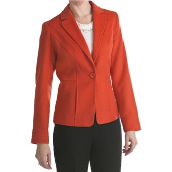 Louben Luxe Wool-Cashmere Blazer (For Women) in Tangelo