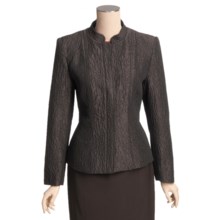 Louben Mandarin Collar Jacket - Hidden Zipper (For Women) in Chocolate - Closeouts