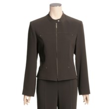 Louben Mandarin Collar Jacket - Zip Front (For Women) in Brown - Closeouts