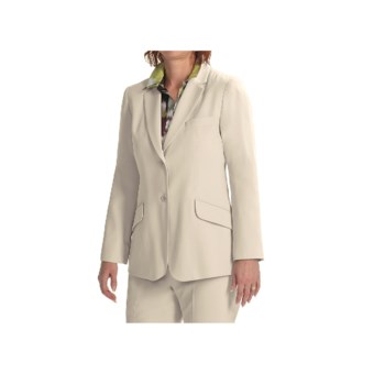 Louben Notched Lapel Blazer (For Women) in Champagne