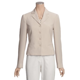 Louben Notched Lapel Jacket - 4-Button Front (For Women) in Champagne