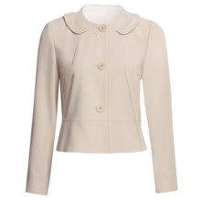 Louben Round Neck Jacket - 3-Button Front (For Women) in Champagne - Closeouts
