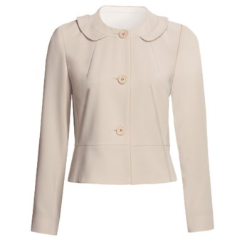 Louben Round Neck Jacket - 3-Button Front (For Women) in Champagne
