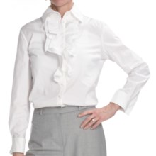 Louben Ruffle Dress Shirt - Stretch Cotton, Long Sleeve (For Women) in White - Closeouts