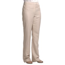 Louben Thin Pinstripe Pants - Tab Front (For Women) in Beige - Closeouts
