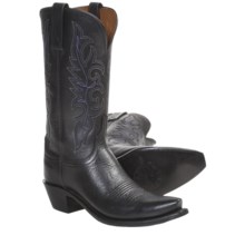 Lucchese Cowboy Boots - Jersey Calf Leather, S54-Toe (For Women) in Black - Closeouts