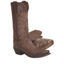 Lucchese Wax Comanche Cowboy Boots - Leather, S54-Toe (For Women) in Chocolate - Closeouts