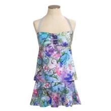 Lucky Brand Sea Side Tankini Swimsuit Top - Halter (For Women) in Mulit - Closeouts