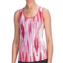 lucy Endurance Tank Top - UPF 30 (For Women) in Festival Fuchsia Ikat Print - Closeouts