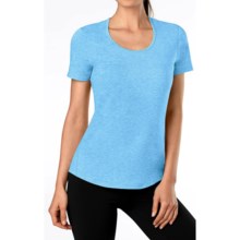 lucy Workout T-Shirt - Short Sleeve (For Women) in Aster Blue Heather - Closeouts