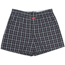 Luk Cotton Plaid Boxer Shorts - Underwear (For Men) in Black/Red/White - Closeouts