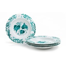 Lulu DK Hydrangea Porcelain Soup Bowls - Set of 4 in Blue - Closeouts