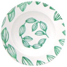 Lulu DK Leaf Porcelain Soup Bowls - Set of 4 in Green - Closeouts