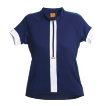 Luna Sport Clothing Stripe Cycling Jersey - Half-Zip, Short Sleeve (For Women) in Denim - Closeouts