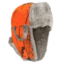 Mad Bomber® Aviator Hat - Rabbit Fur (For Men and Women) in Blaze Realtree W/Grey Fur - Closeouts