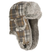 Mad Bomber® Aviator Hat - Rabbit Fur, Insulated (For Men and Women) in Yellow/Brown Patchwork W/Grey Fur - Closeouts