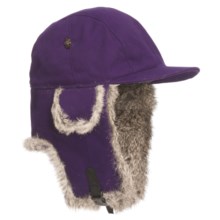 Mad Bomber® Blizzard Aviator Hat - Insulated, Rabbit Fur, Canvas (For Men and Women) in Purple W/Grey Fur - Closeouts