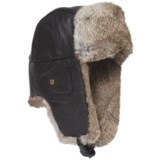 Mad Bomber® Leather Aviator Hat - Rabbit Fur (For Men and Women)