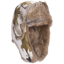 Mad Bomber® Lil’ Camo Aviator Hat - Canvas, Fur Trim, Ear Flaps (For Kids) in Snow Realtree W/Brown Fur - Closeouts