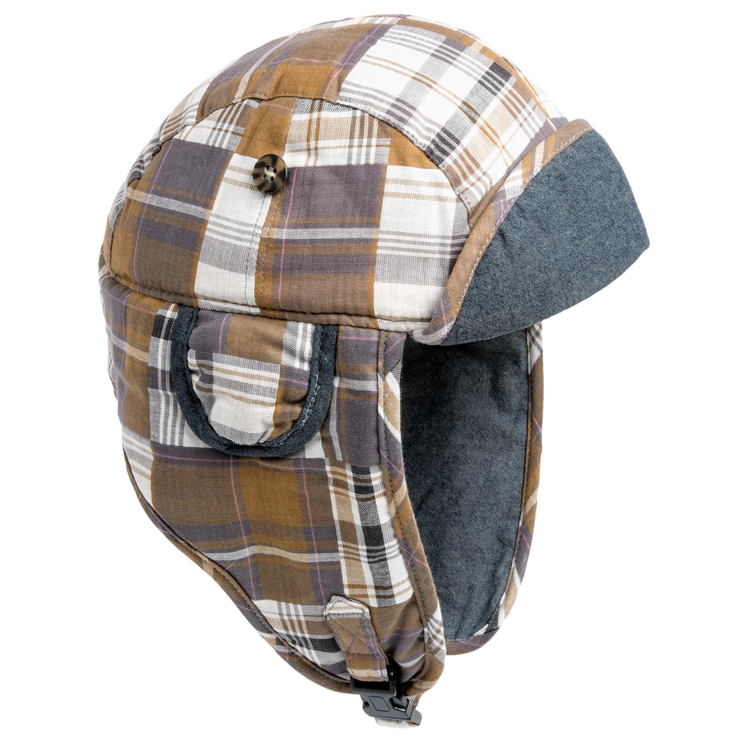 Mad Bomber® Madras Plaid Aviator Hat (For Men and Women) Save 78