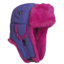 Mad Bomber® Printed Aviator Hat - Dyed Fur (For Men and Women) in Purple W/Pink Fur - Closeouts