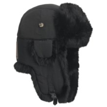 Mad Bomber® Quilted Supplex® Aviator Hat - Rabbit Fur, Recycled Materials (For Men and Women) in Black W/Black Fur - Closeouts