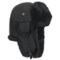 Mad Bomber® Quilted Supplex® Aviator Hat - Rabbit Fur, Recycled Materials (For Men and Women) in Black W/Black Fur
