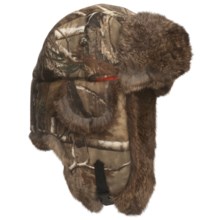 Mad Bomber® Reversible Saddlecloth Aviator Hat - Rabbit Fur, Insulated (For Men and Women) in Realtree W/Brown Fur R/Blaze W/Brown Fur - Closeouts