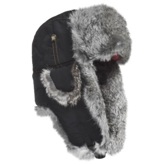 Mad Bomber® Supplex Aviator Hat (For Kids) in Black W/Grey Fur