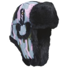 Mad Bomber® Supplex Aviator Hat (For Kids) in Camo Berry W/Black Fur - Closeouts