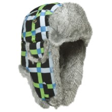 Mad Bomber® Supplex Aviator Hat (For Kids) in Window Check W/Grey Fur - Closeouts