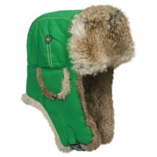 Mad Bomber® Supplex® Nylon Aviator Hat - Rabbit Fur, Insulated (For Men and Women) in Green W/Brown Fur - Closeouts