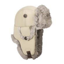 Mad Bomber® Supplex® Nylon Aviator Hat - Rabbit Fur, Insulated (For Men and Women) in Peyote W/Grey Fur - Closeouts