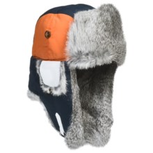 Mad Bomber® Team Color Block Aviator Hat - Rabbit Fur, Insulated (For Men and Women) in Navy/Orange/White - Closeouts