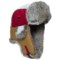 Mad Bomber® Team Color Block Aviator Hat - Rabbit Fur, Insulated (For Men and Women) in Red/Gold/White W/Grey Fur