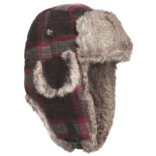 Mad Bomber® Wool Aviator Hat - Rabbit Fur, Insulated (For Men and Women) in Red/Grey W/Grey Fur - Closeouts