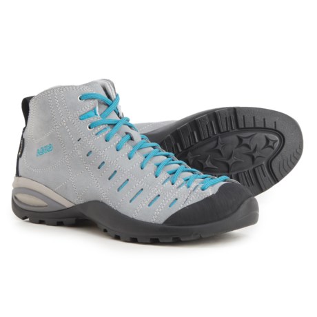 Asolo Made in Europe Iguana GV Gore-Tex Hiking Boots - Waterproof, Suede (For Women) - CLOUDY GREY/BLUE PEACOCK (9 )