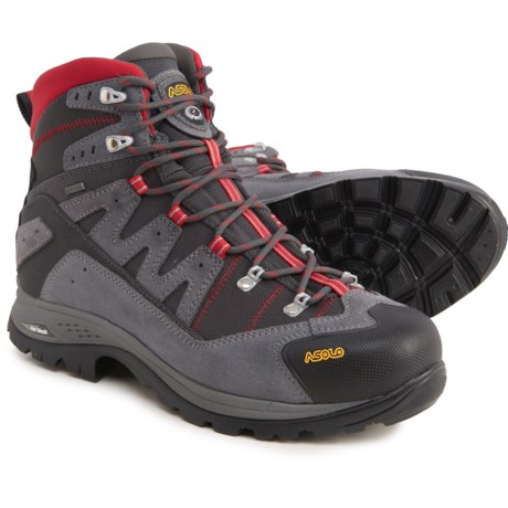 Asolo Made in Europe Neutron STP GV Gore-Tex(R) Hiking Boots - Waterproof (For Men) - GREY/GUUNMETAL/RED (10 )