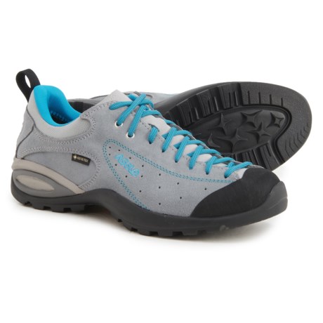 Asolo Made in Europe Shiver GV Gore-Tex(R) Hiking Shoes - Waterproof, Suede (For Women) - CLOUDY GREY/BLUE PEACOCK (8 )