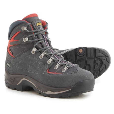Asolo Made in Europe TPS Equalon GV Gore-Tex(R) Hiking Boots - Waterproof, Leather (For Men) - GRAPHITE/ GUNMETAL/ FIRE RED (12 )