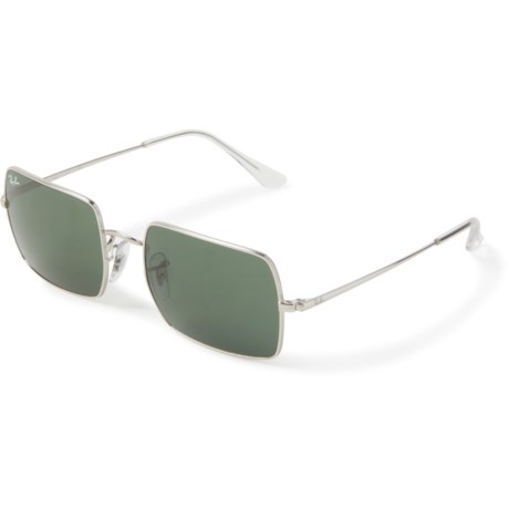 RAY BAN Made in Italy RB1969 Rectangle Sunglasses (For Men) - SILVER/G-15 GREEN ( )