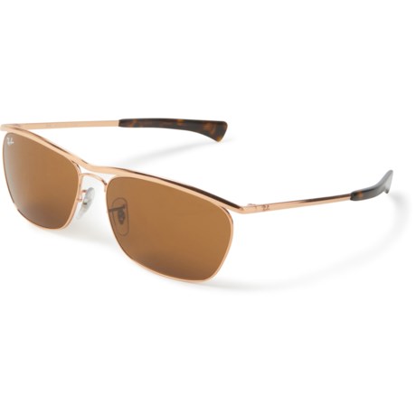 RAY BAN Made in Italy RB3619 Olympian II Sunglasses (For Men) - ROSE GOLD/BROWN ( )