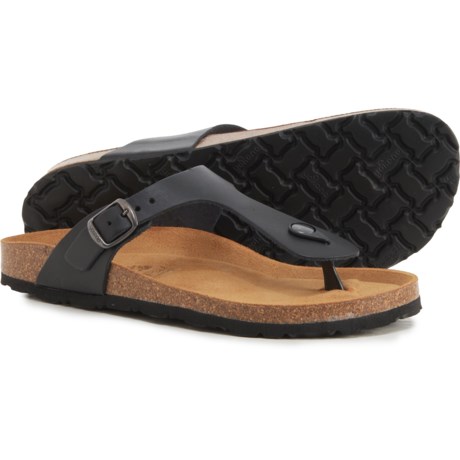 Yokono Made in Spain Toe Thong Sandals - Leather (For Women) - Black (39 )